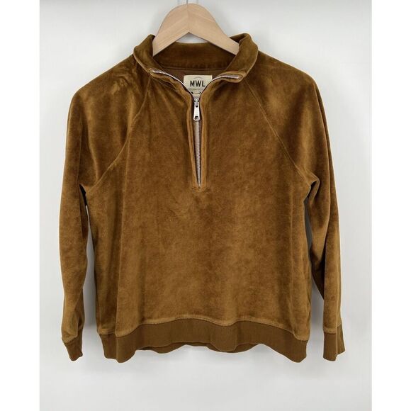 Madewell MWL Copper Velour Jogging Lounge Set Pullover Sweatpants Size Small - Picture 5 of 7